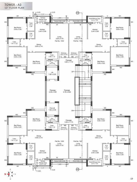  nandan Wing A3 Cluster Plan for 13th Floor