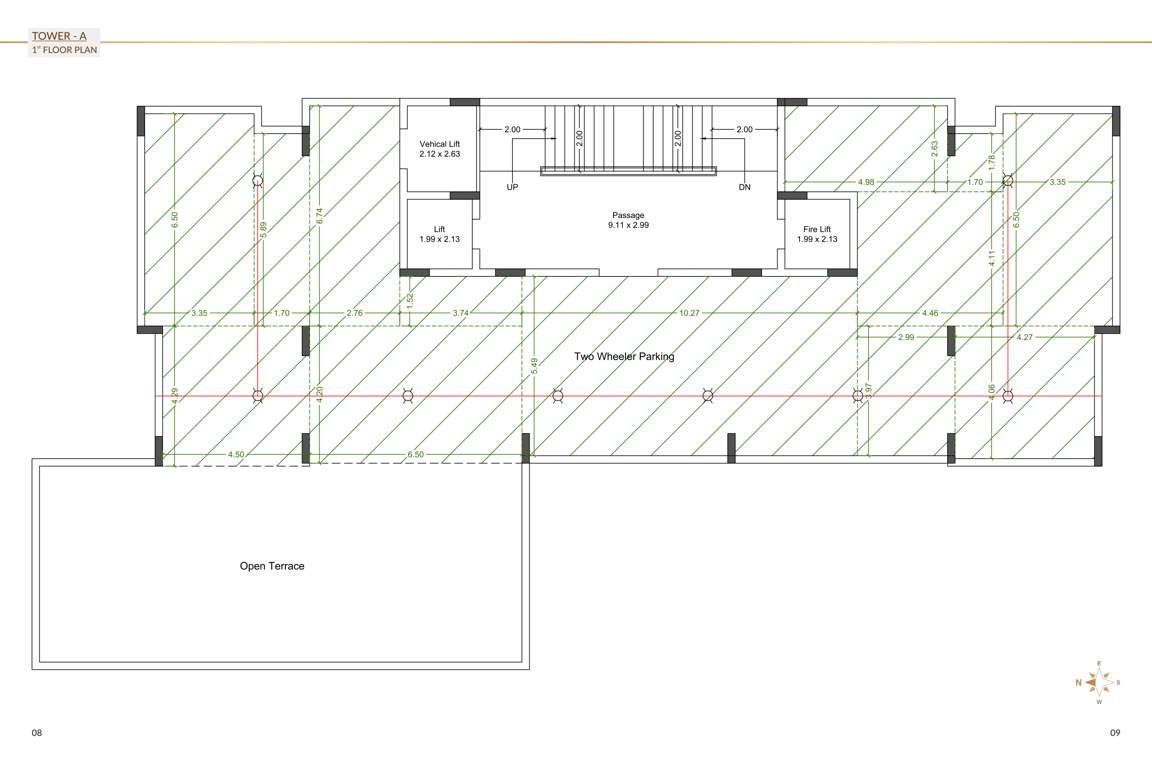  heights Wing A Cluster Plan for 1st Floor
