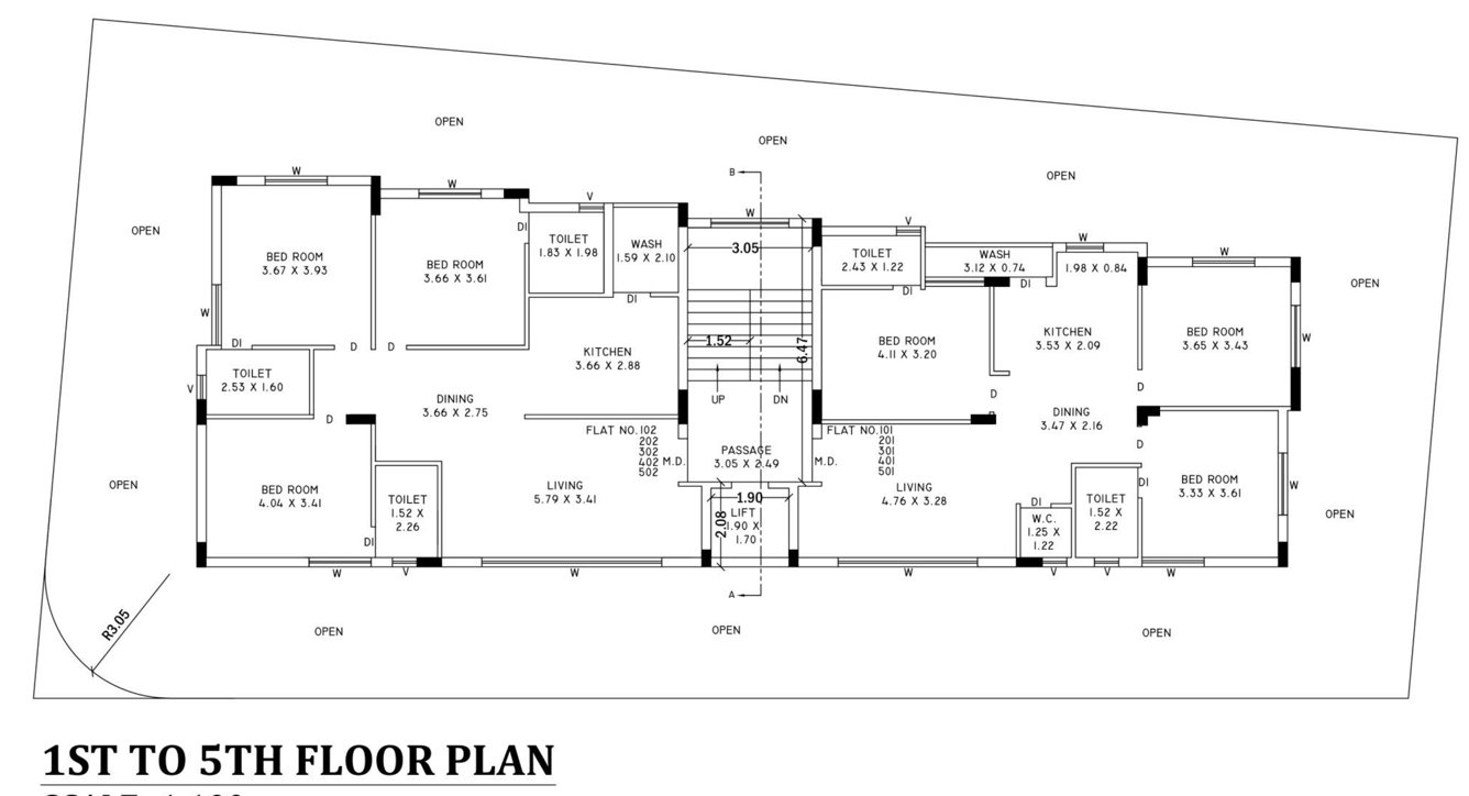  sneh sanidhya Sneh Sanidhya Cluster Plan from 1st to 5th Floor