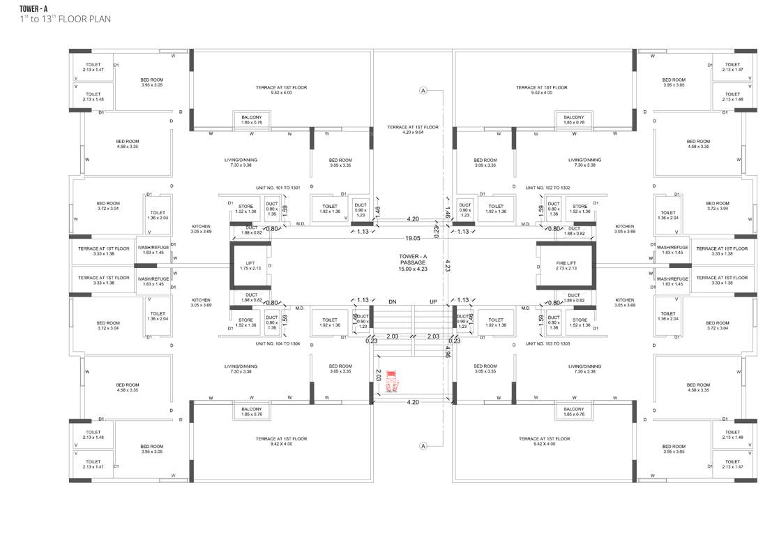  r k highstreet A Cluster Plan from 1st to 13th Floor