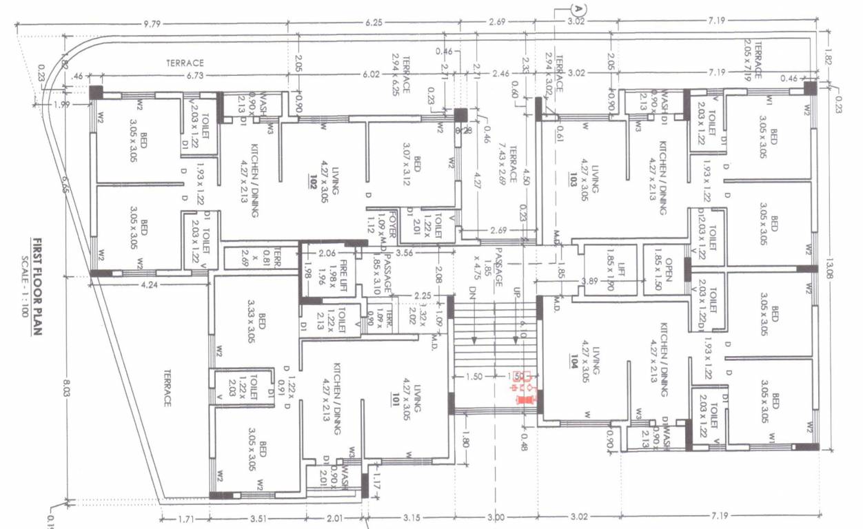  krishna heights Radhe Krishna Heights Cluster Plan for 1st Floor