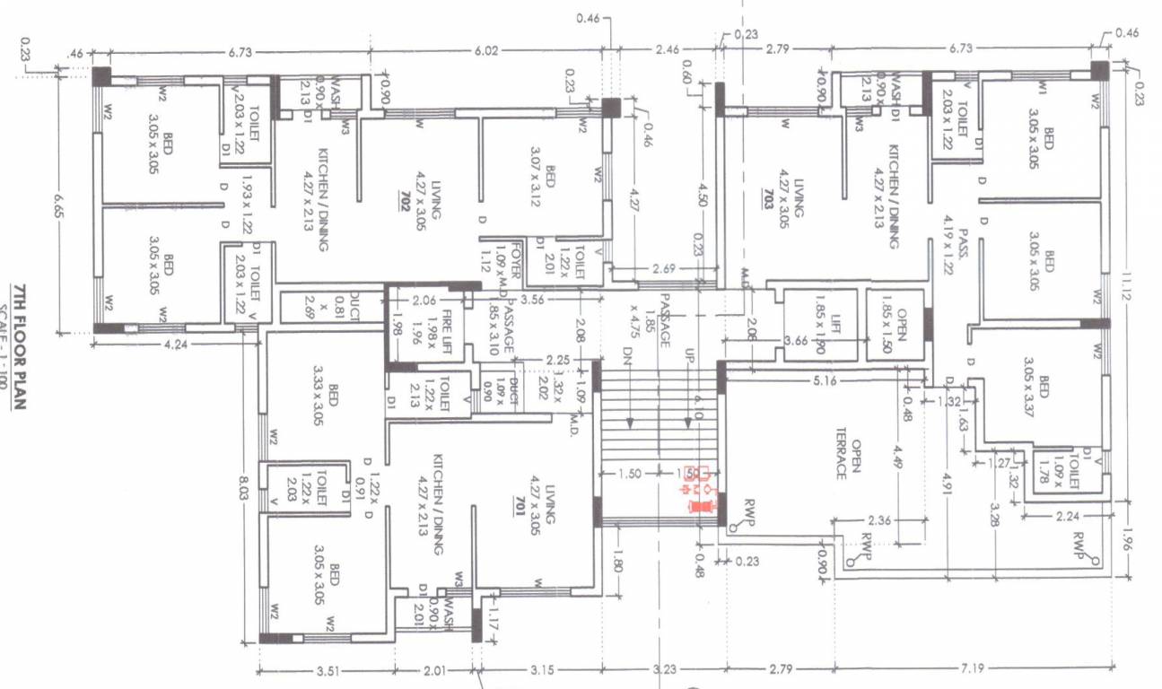  krishna heights Radhe Krishna Heights Cluster Plan for 7th Floor