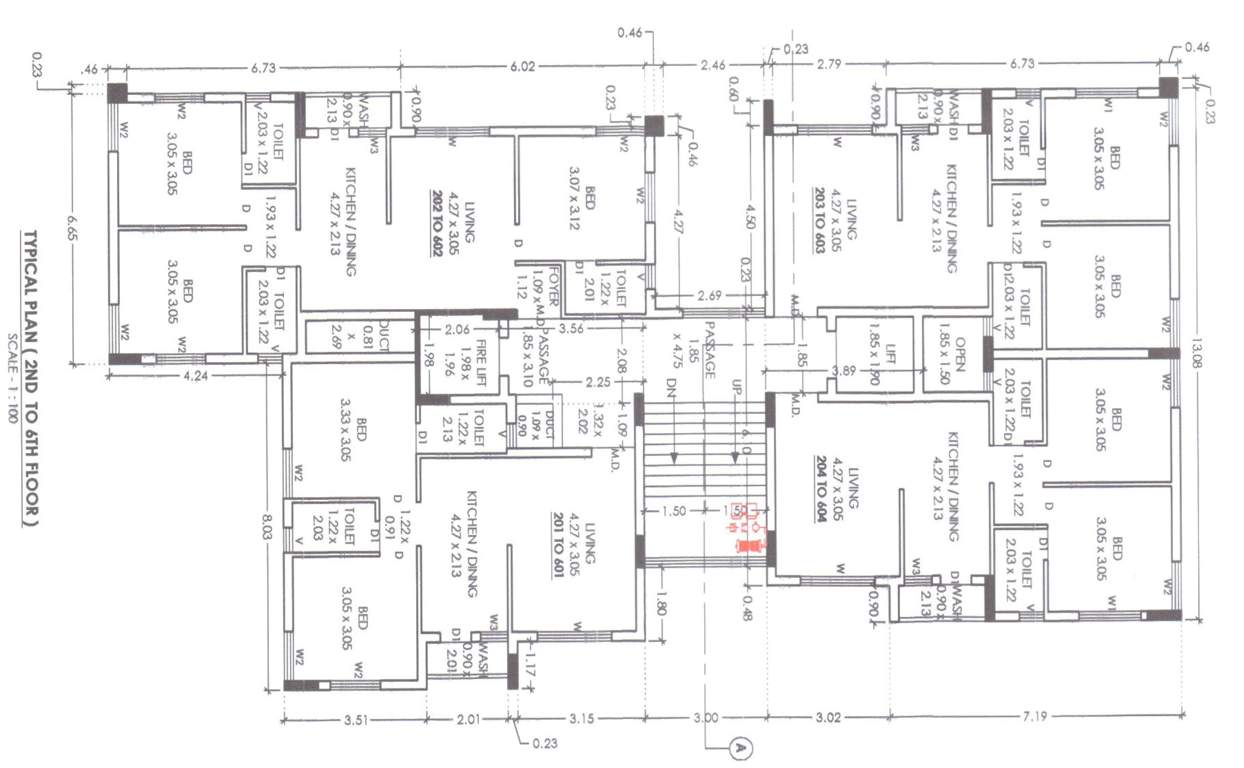  krishna heights Radhe Krishna Heights Cluster Plan from 2nd to 6th Floor