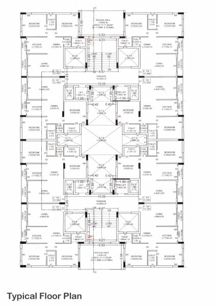  srushti Tower A Cluster Plan for Typical Floor