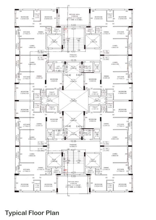  srushti Tower A Cluster Plan for Typical Floor