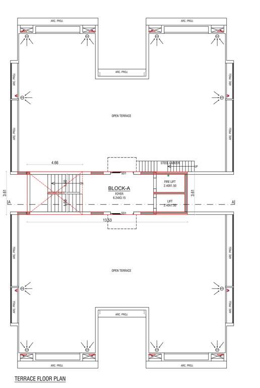  zainab residency Tower A Cluster Plan for tarrace Floor