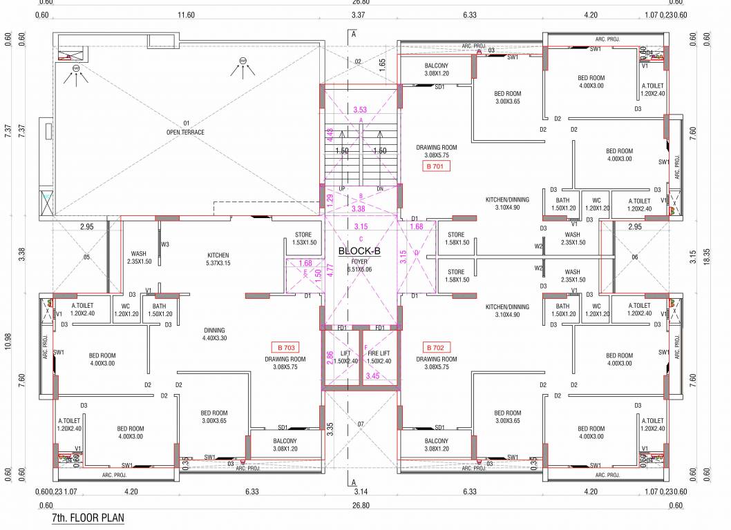  zainab residency Tower B Cluster Plan for 7th Floor