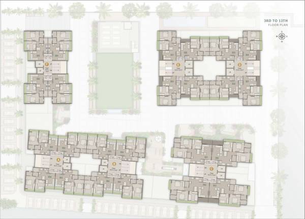  suryansh-skyline Tower A Cluster Plan from 3rd to 13th Floor