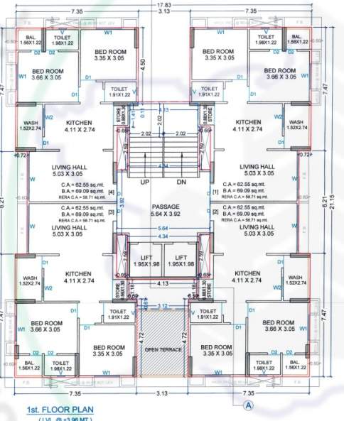  sankalp heights Tower A Cluster Plan for 1st Floor