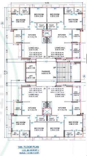  sankalp heights Tower B Cluster Plan for 14th Floor