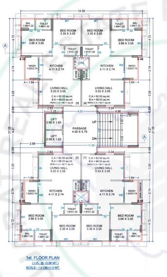  sankalp heights Tower B Cluster Plan for 1st Floor