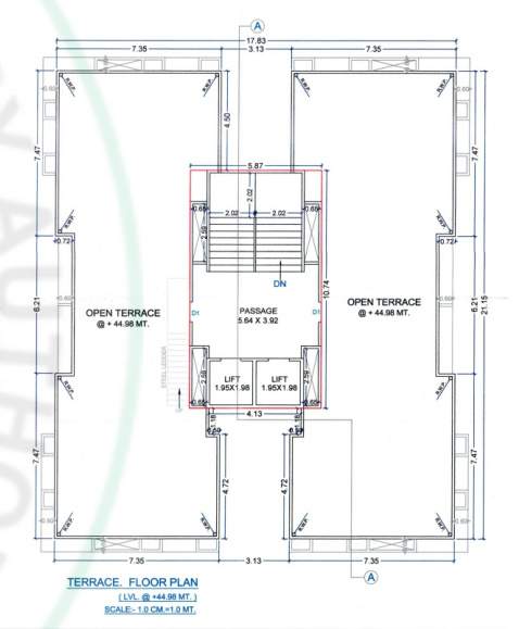  sankalp heights Tower C Cluster Plan for tarrace Floor