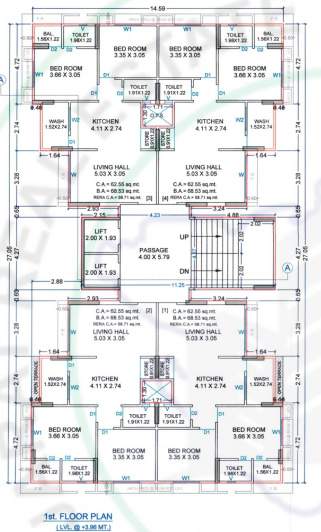  sankalp heights Tower C D Cluster Plan for 1st Floor