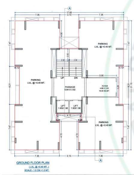  sankalp heights Tower C D Cluster Plan for ground Floor