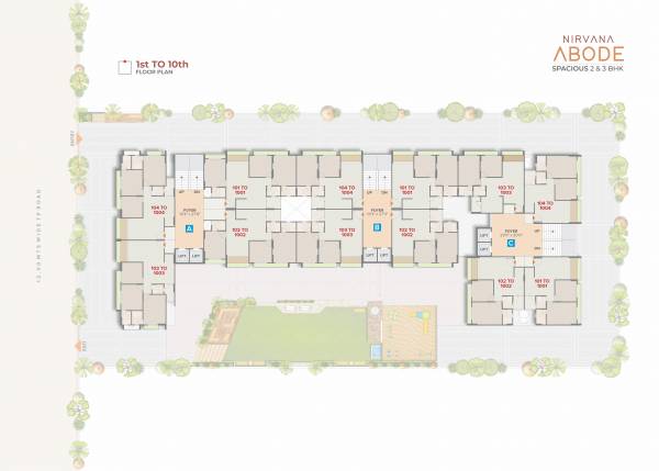  nirvana-abode Block A, B & C Cluster Plan from 1st to 10th Floor