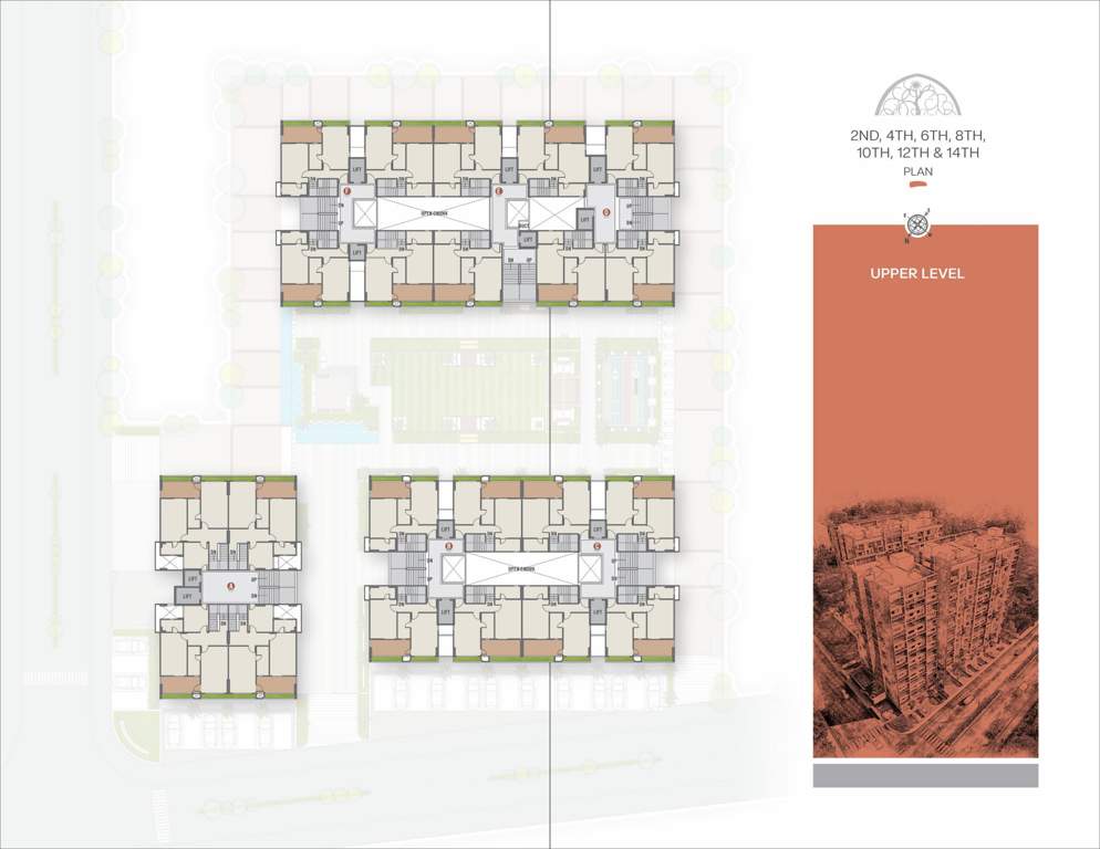  sculpture Tower A to F Cluster Plan for Even Floor