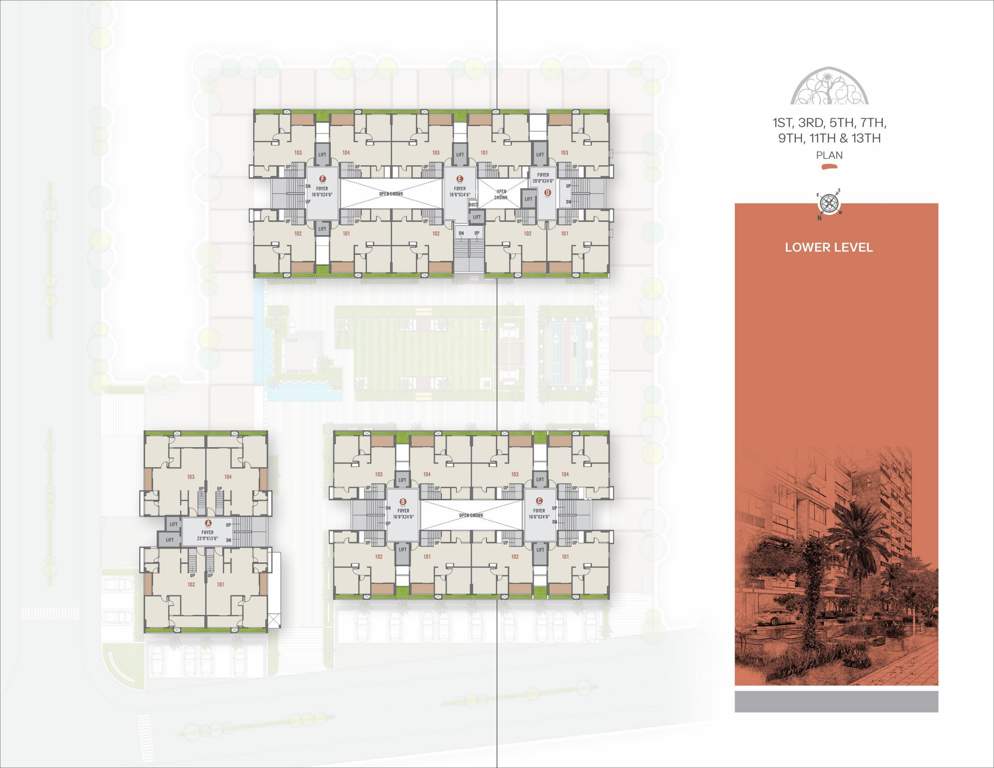  sculpture Tower A to F Cluster Plan for Odd Floor