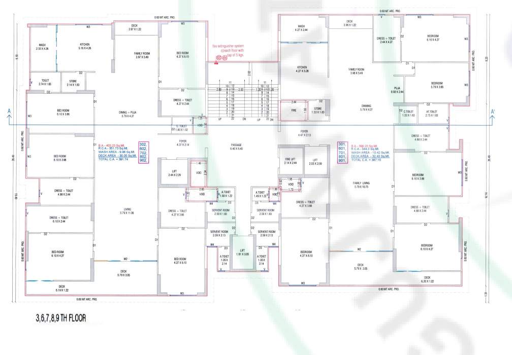  paloma pride B Cluster Plan from 3rd to 9th Floor