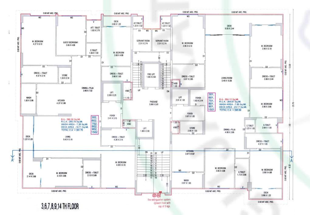  paloma pride C Cluster Plan from 3rd to 14th Floor