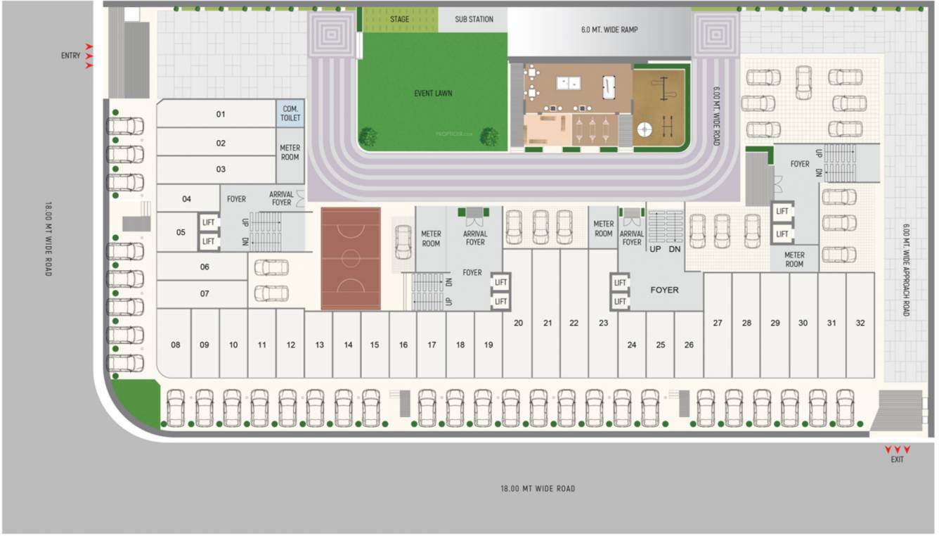 akshar anant Block A Cluster Plan for ground Floor