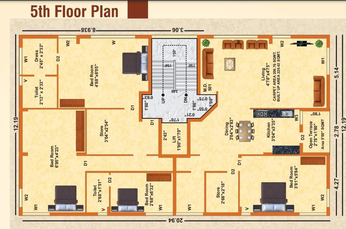  shreemad palace Shreemad Palace Cluster Plan from 5th to 6th Floor