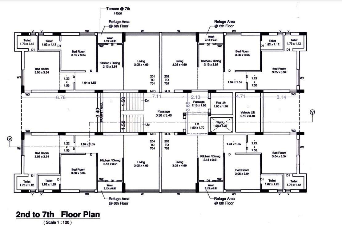  aspire Atulyam Aspire Cluster Plan from 2nd to 7th Floor
