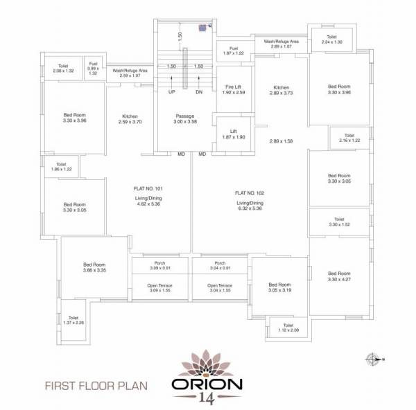  orion-14 Cluster Plan from 2nd to 6th Floor