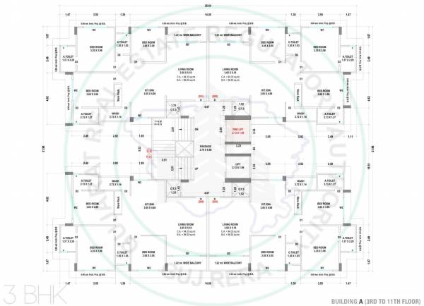Block-A Cluster Plan from 3rd to 11th Floor aangan Block-A Cluster Plan from 3rd to 11th Floor
