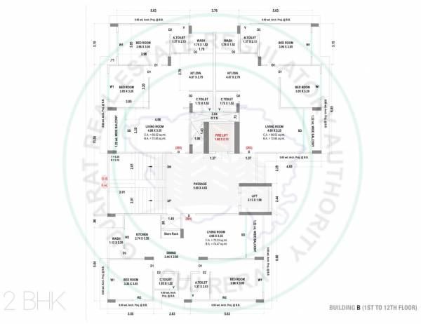 Block-B Cluster Plan from 1st to 12th Floor aangan Block-B Cluster Plan from 1st to 12th Floor