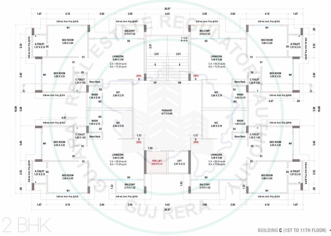  aangan Block C Cluster Plan from 1st to 11th Floor