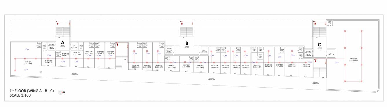  shilp Wing A B C Cluster Plan for 1st Floor