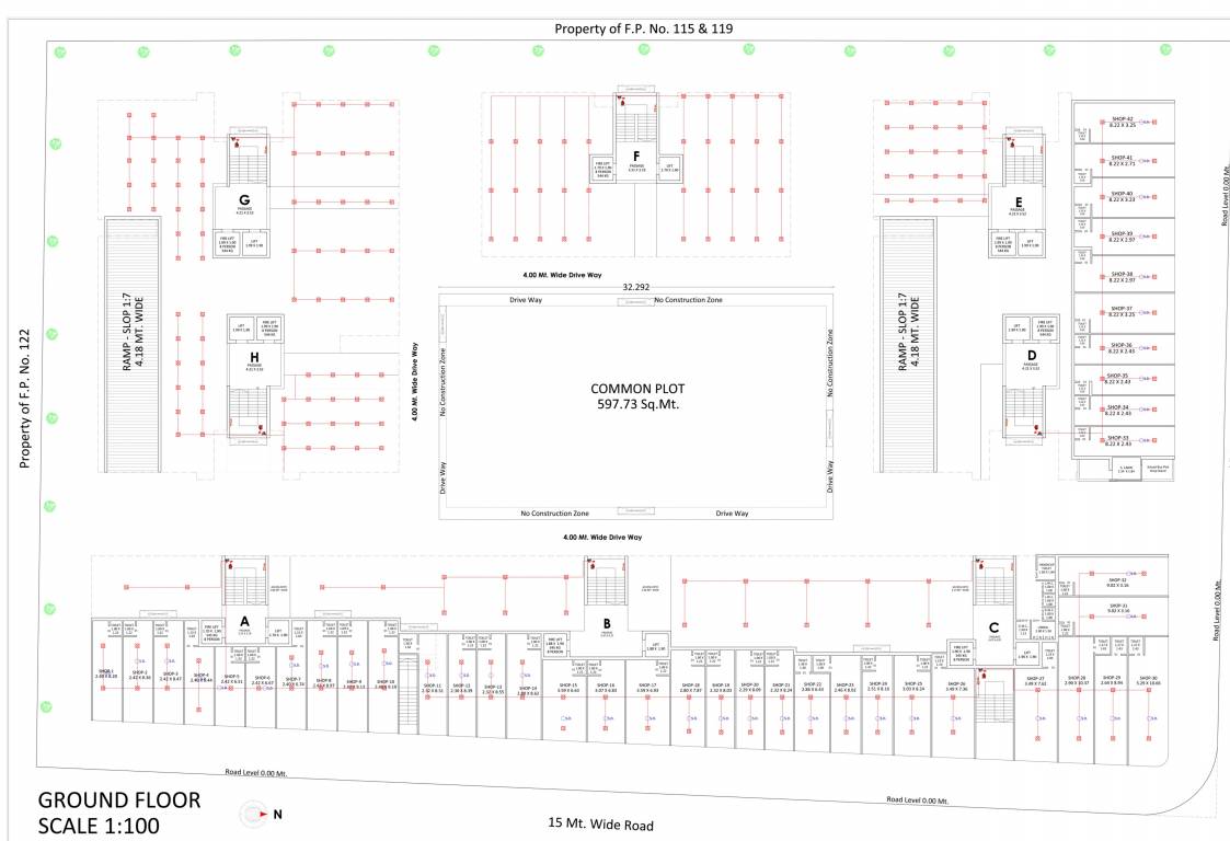  shilp Wing A B C D E F G H  Cluster Plan for ground Floor