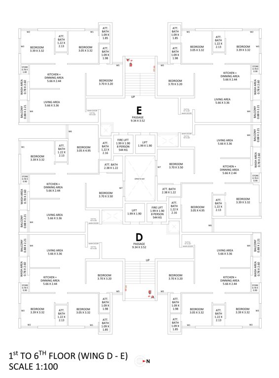  shilp Wing D E Cluster Plan for 1st Floor
