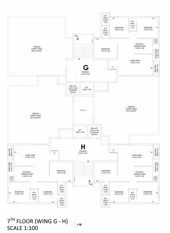  shilp Wing G H Cluster Plan for 7th Floor