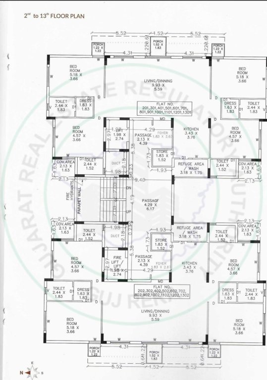 unique aspire Unique Aspire Cluster Plan from 2nd to 13th Floor