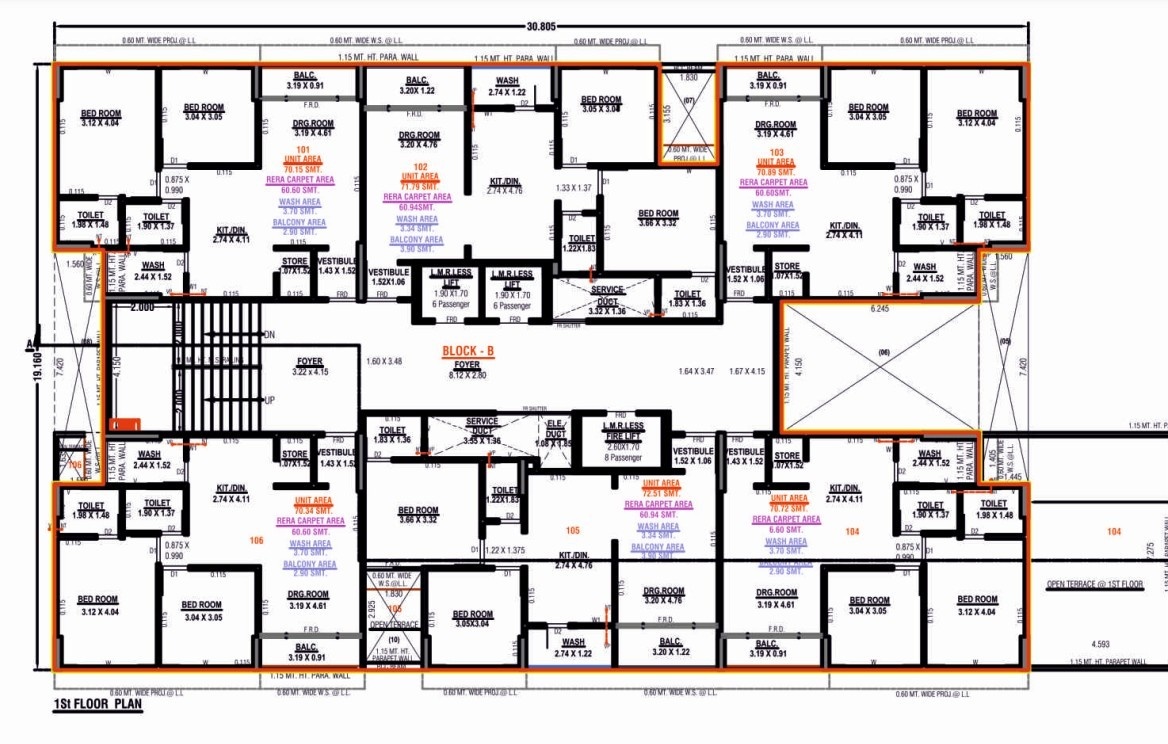  sahitya paradise A+B Cluster Plan from 1st to 2nd Floor