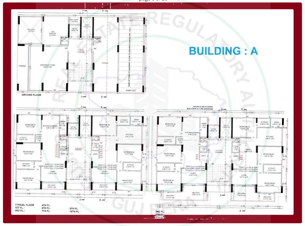  santorini seven Block A Cluster Plan from 1st to 10th Floor