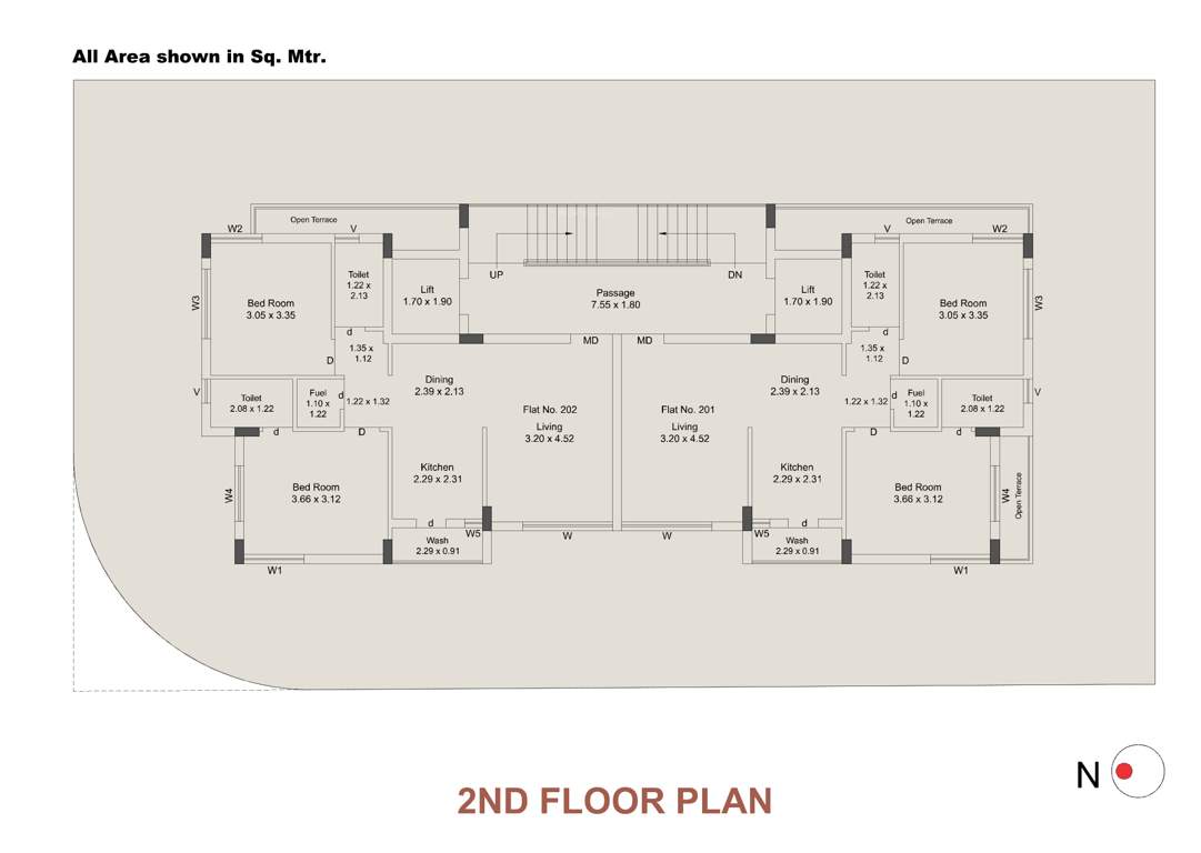  icon Flora Realty Cluster Plan for 2nd Floor
