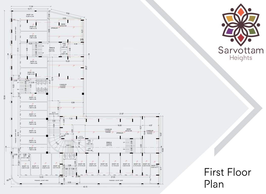  sarvottam heights Wing A B Cluster Plan for 1st Floor