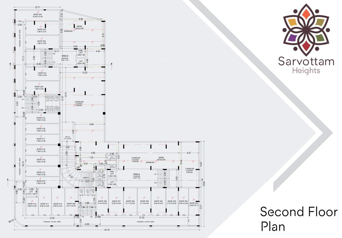  sarvottam heights Wing A B Cluster Plan for 2nd Floor