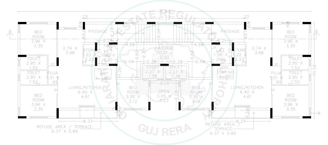  west  Tower A Cluster Plan for 13th Floor