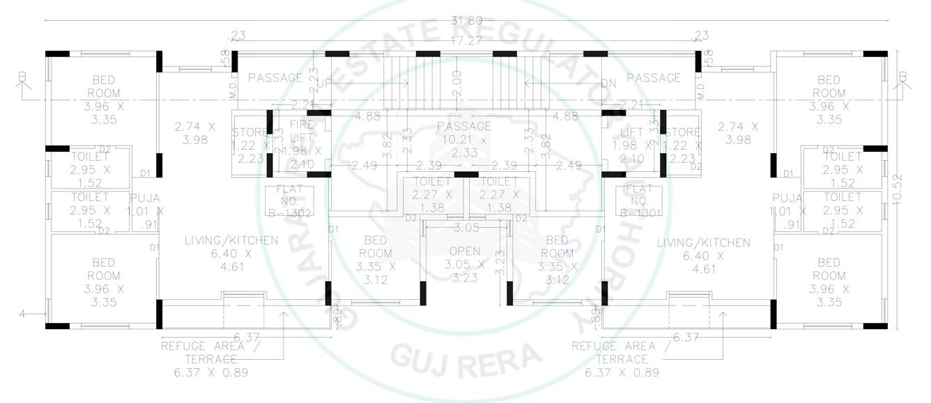  west  Tower B Cluster Plan for 13th Floor