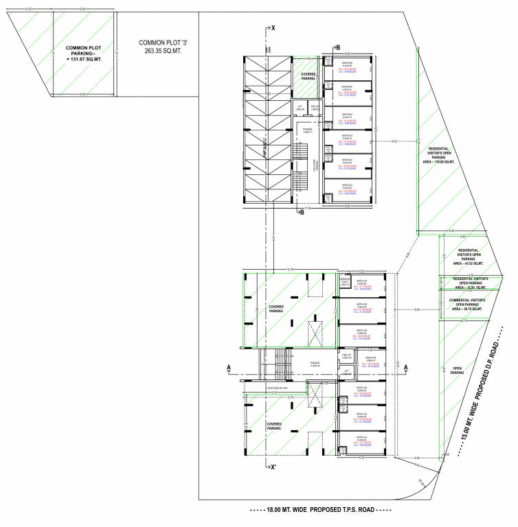  krishna palace Tower A, B Cluster Plan for ground Floor
