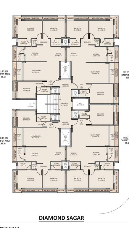  diamond sneh sagar Diamond Sagar Cluster Plan from 1st to 5th Floor