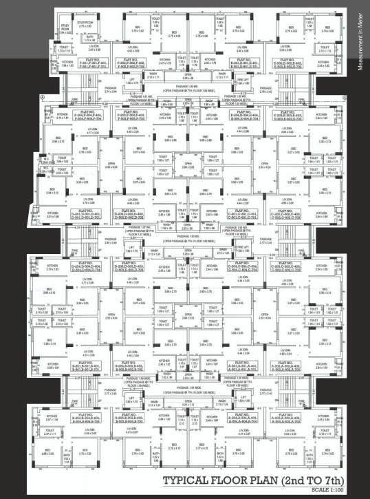  saffron palace Tower A Cluster Plan from 2nd to 7th Floor