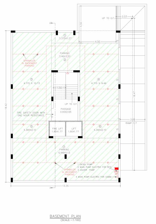 asopalav plus Block 1 Cluster Plan for basement Floor