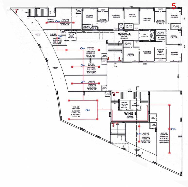  pramukh darshan 3 Wing A Cluster Plan for 1st Floor