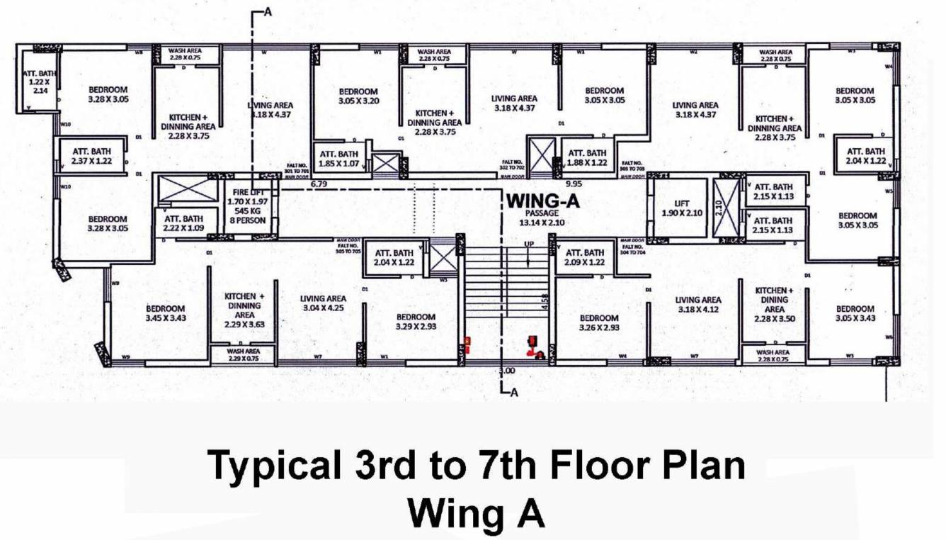  pramukh darshan 3 Wing A Cluster Plan from 3rd to 7th Floor