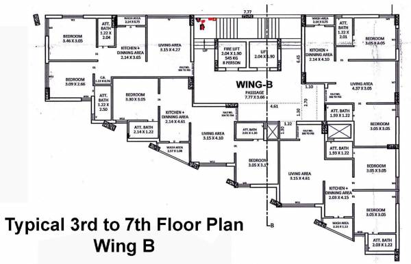 Wing B Cluster Plan from 3rd to 7th Floor pramukh-darshan-3 Wing B Cluster Plan from 3rd to 7th Floor