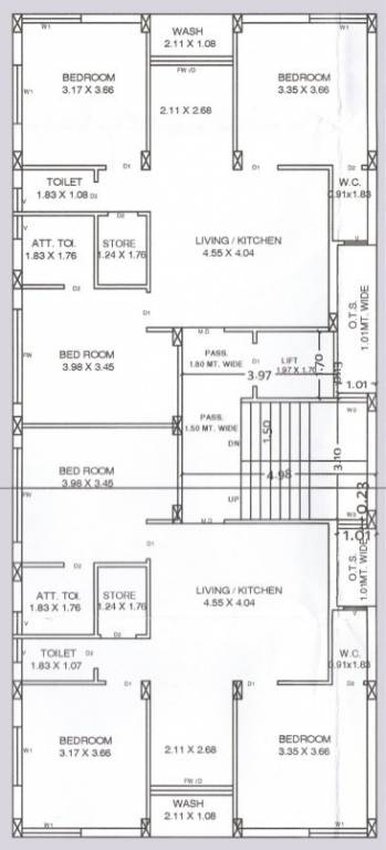  pratham ashray Cluster Plan from 1st to 5th Floor